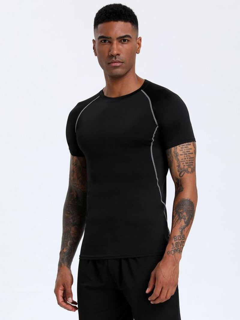 Compression Contrast Binding T-Shirt