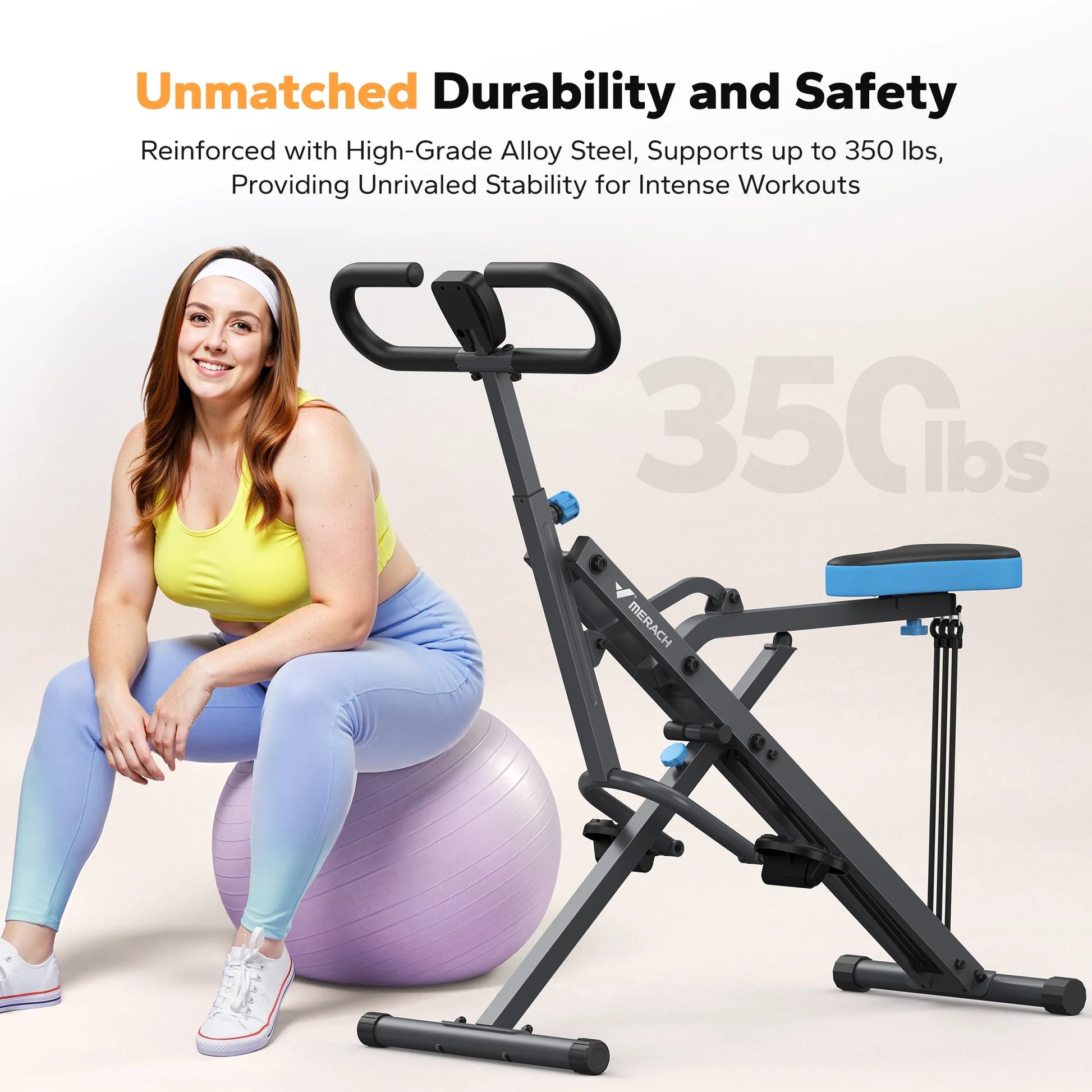 Compact Weight Support Squat Machine - 2-In-1 Glutes & Leg Exercise Trainer for Home Gym, 350 Lbs Capacity