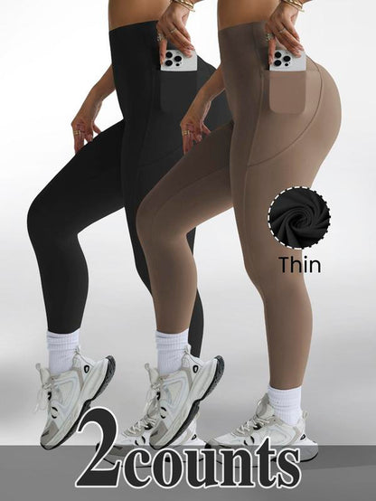 High Waist Thermal Lined Sports Leggings