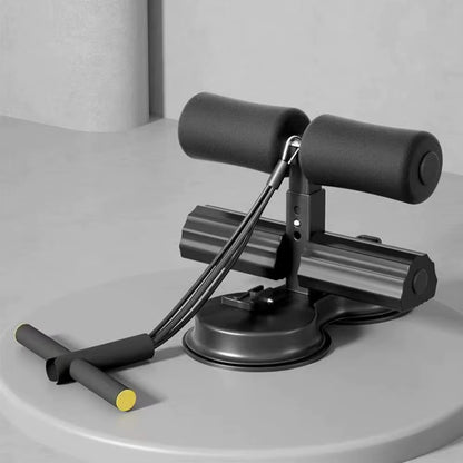 Coremax™ Sit-Up Assistant Bar with Resistance Band – Dual Suction Home Gym Trainer