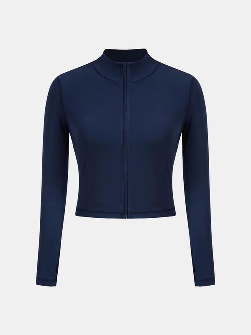 Zip up Crop Top & Cut Out Overalls Jumpsuit Two-Piece Set