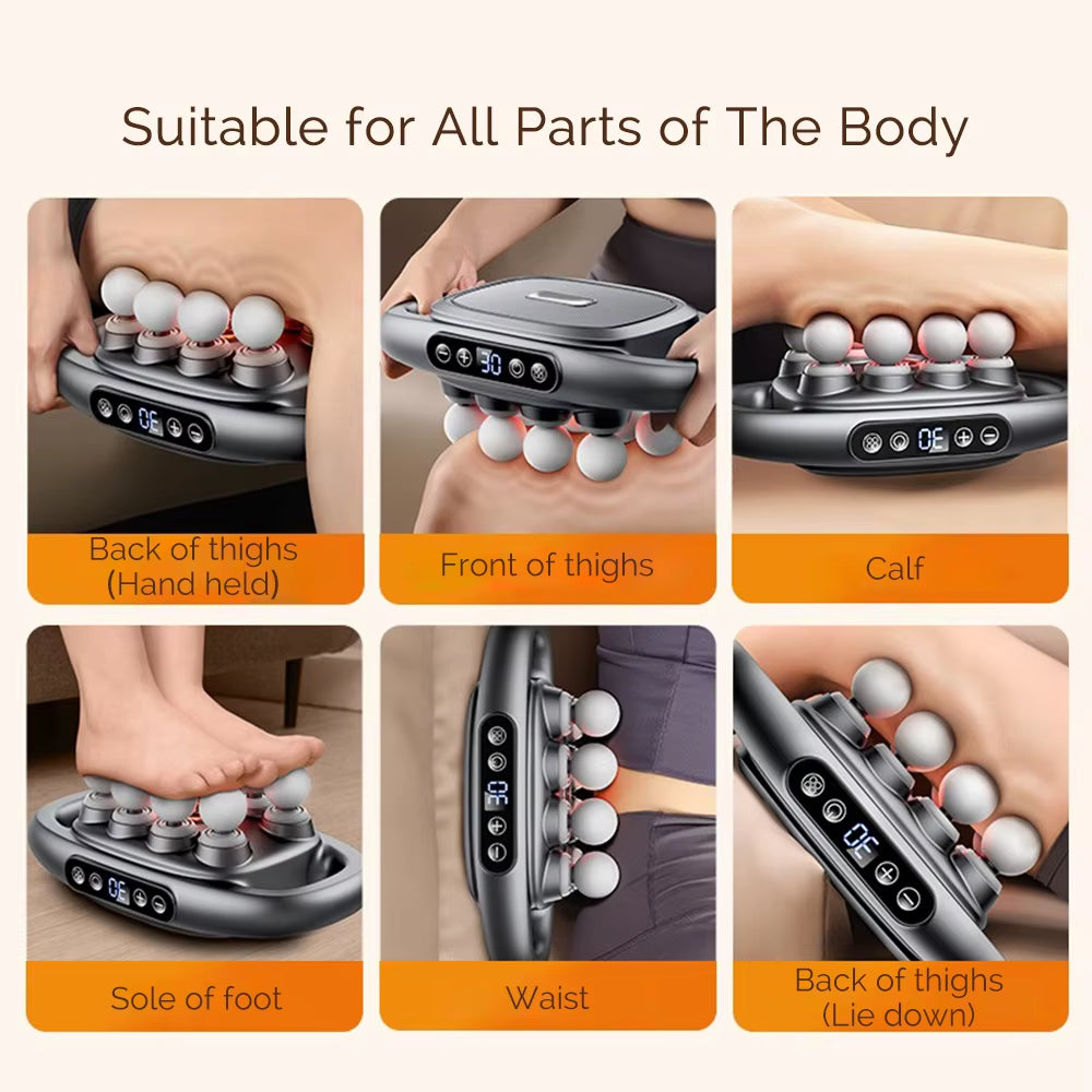 Powerpulse 8X – Deep Tissue Fascia Massage Gun with 8 Heads, 30 Speeds & Red Light Therapy