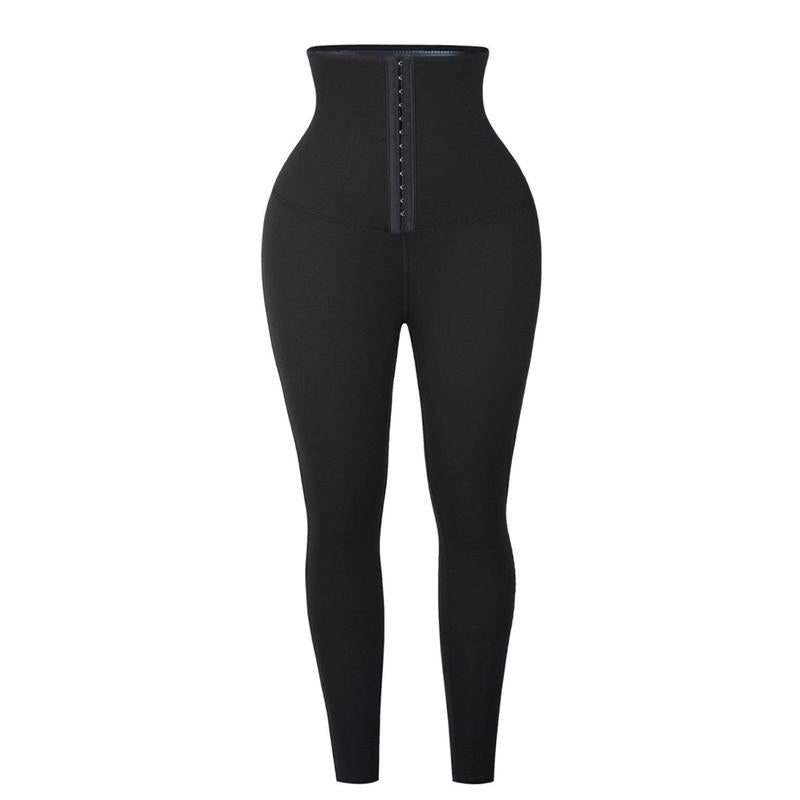 Blue Neoprene Sauna Tummy Control Leggings