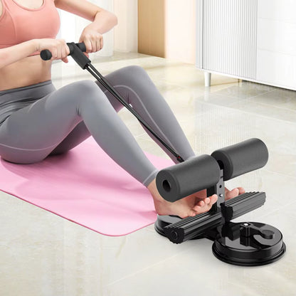 Coremax™ Sit-Up Assistant Bar with Resistance Band – Dual Suction Home Gym Trainer